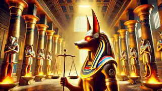El relato de Anubis y la pesaje del corazón