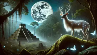 La Diosa de la Luna Maya y el Ciervo Blanco