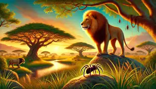 La Araña Engañadora y el Poderoso León