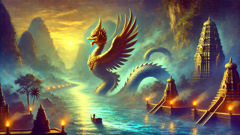 A Lenda do Garuda e do Naga.
