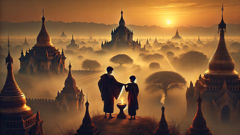 La historia de los dos hermanos, Mahagiri y Hnamadawgyi.