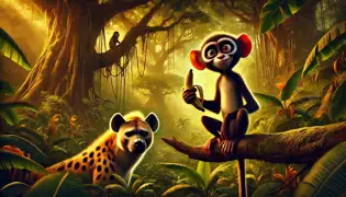 The Cunning Monkey and the Greedy Hyena